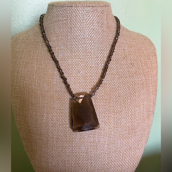 Brown Pendant Necklace and Bracelet Set - Picture 2 of 10
